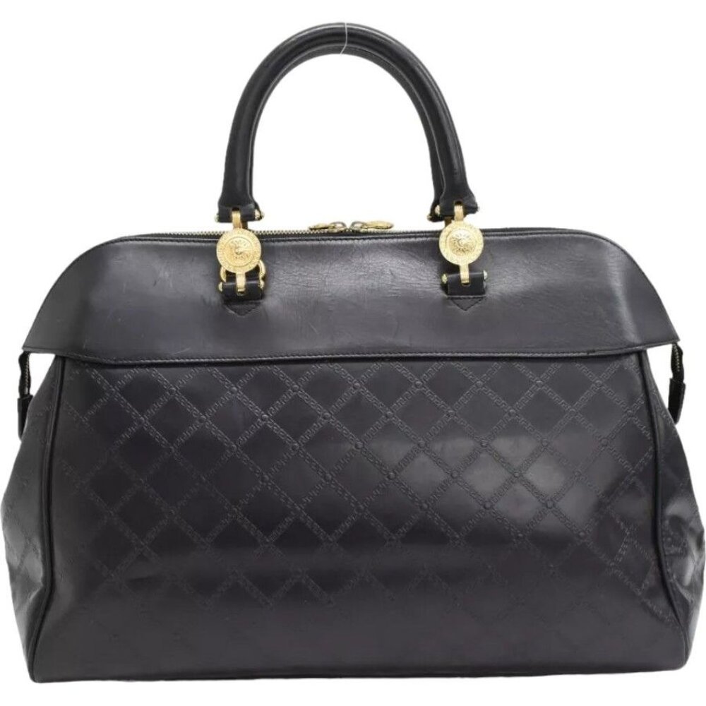 698558AM (S6) Versace Satchel Bag Black Leather - Picture 2 of 10